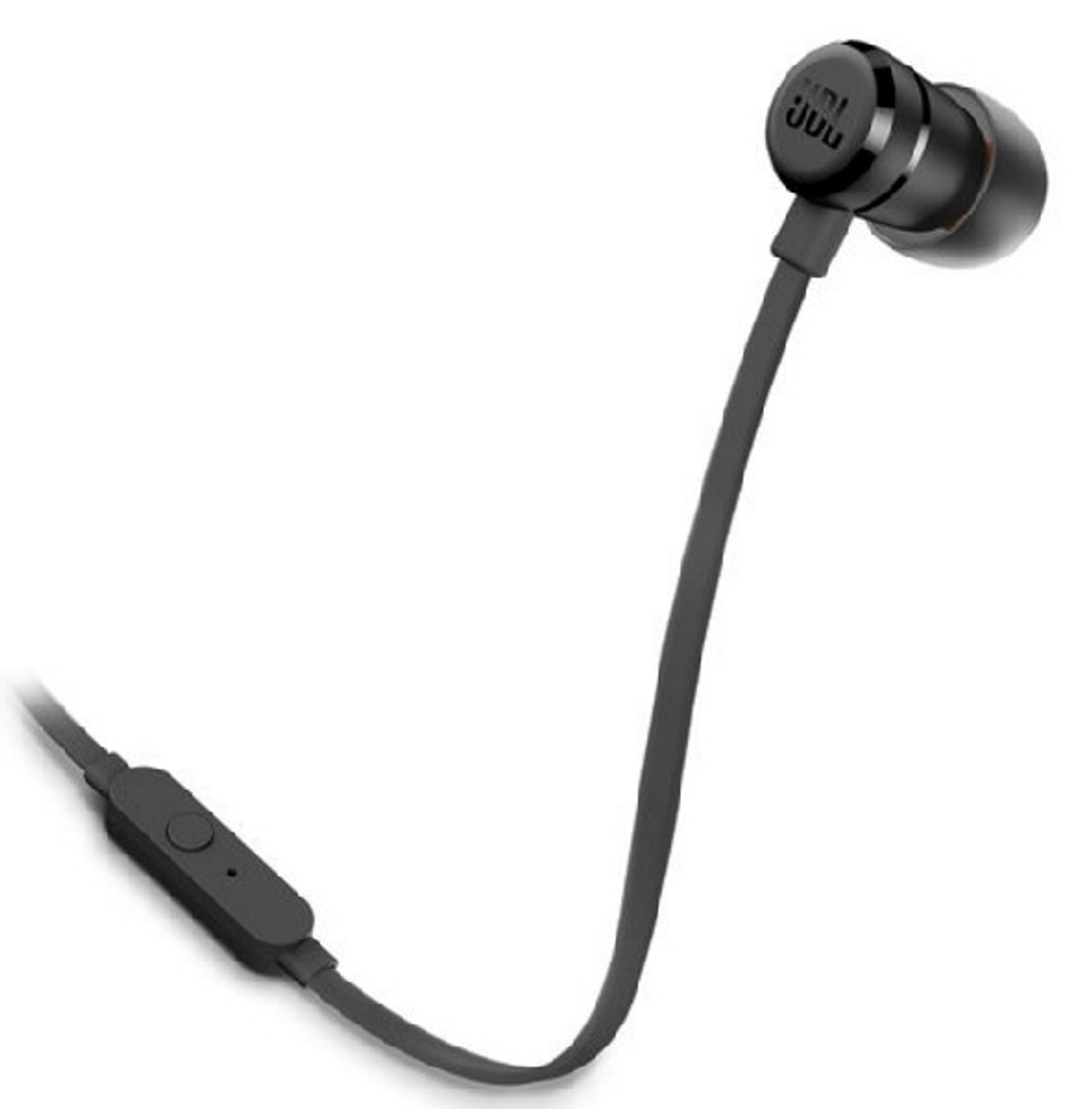Auricolari neri con telecomando e microfono integrati.