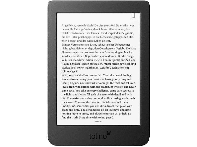 TOLINO page 2 8 GB USB eBookReader schwarz MediaMarkt
