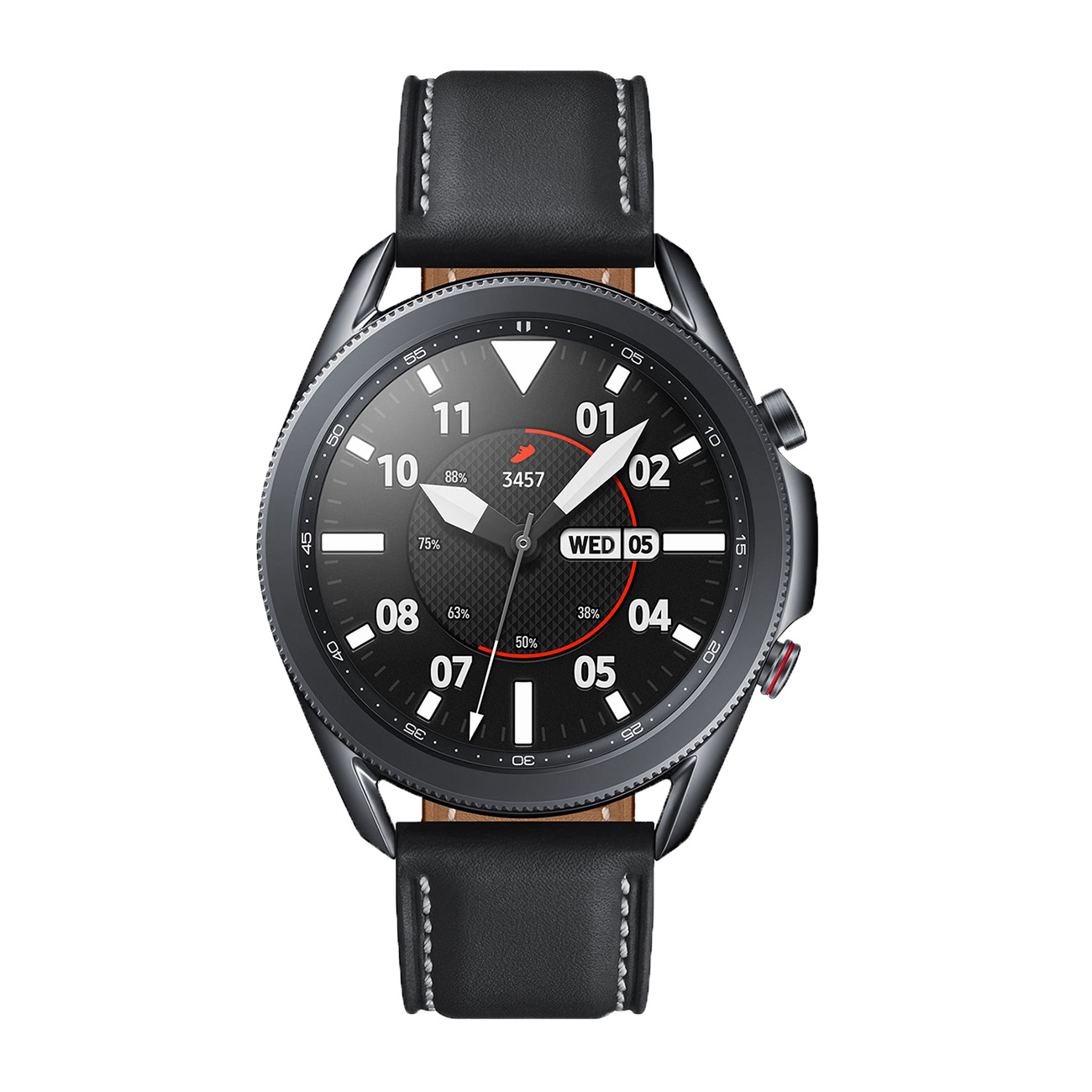 schwarz 3 SAMSUNG Edelstahl Größe Armband, - Smartwatch 205 (145 Galaxy M/L Watch mm), Echtleder