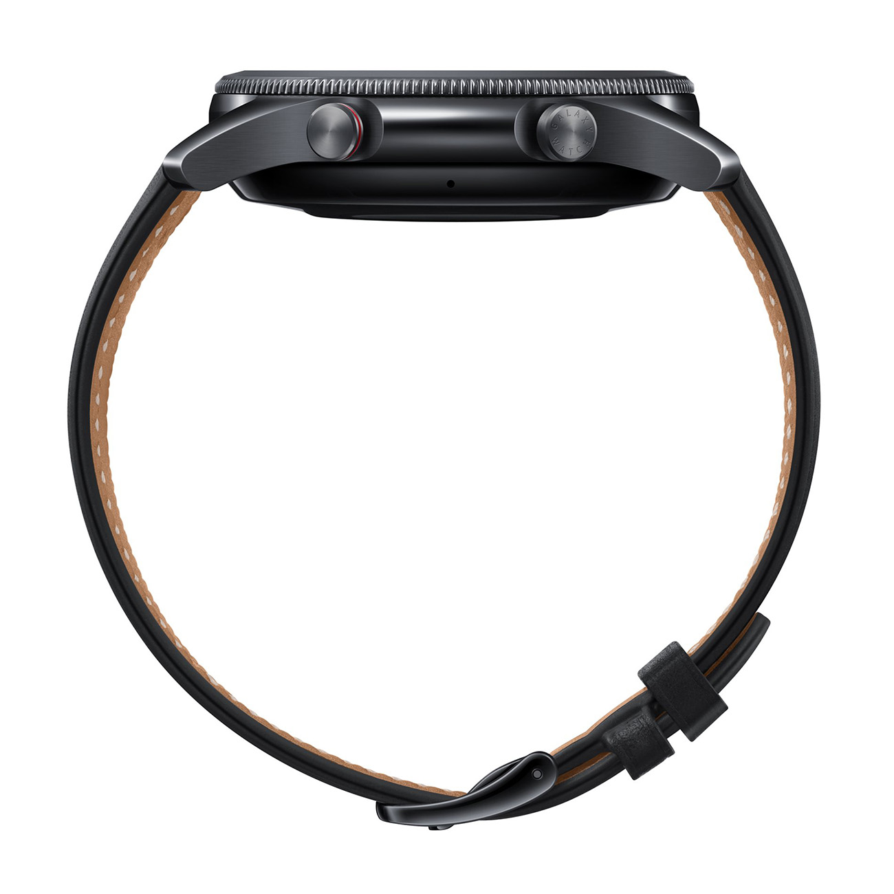 Smartwatch SAMSUNG Größe 3 schwarz Armband, M/L Galaxy 205 Echtleder (145 - Edelstahl Watch mm),