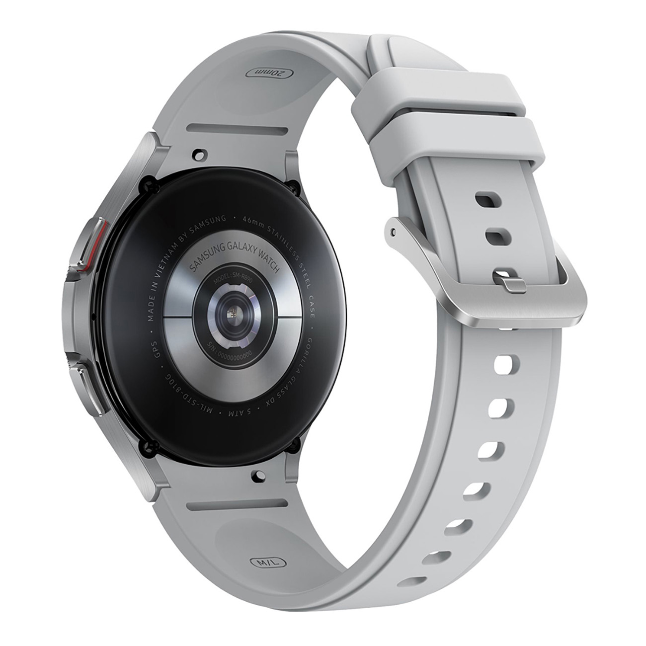 SAMSUNG Galaxy Watch silber M/L, 4 Smartwatch Flouroelastomer, Edelstahl