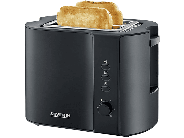 SEVERIN AT 9552 Schlitze: 2) Watt, Toaster (800 schwarz