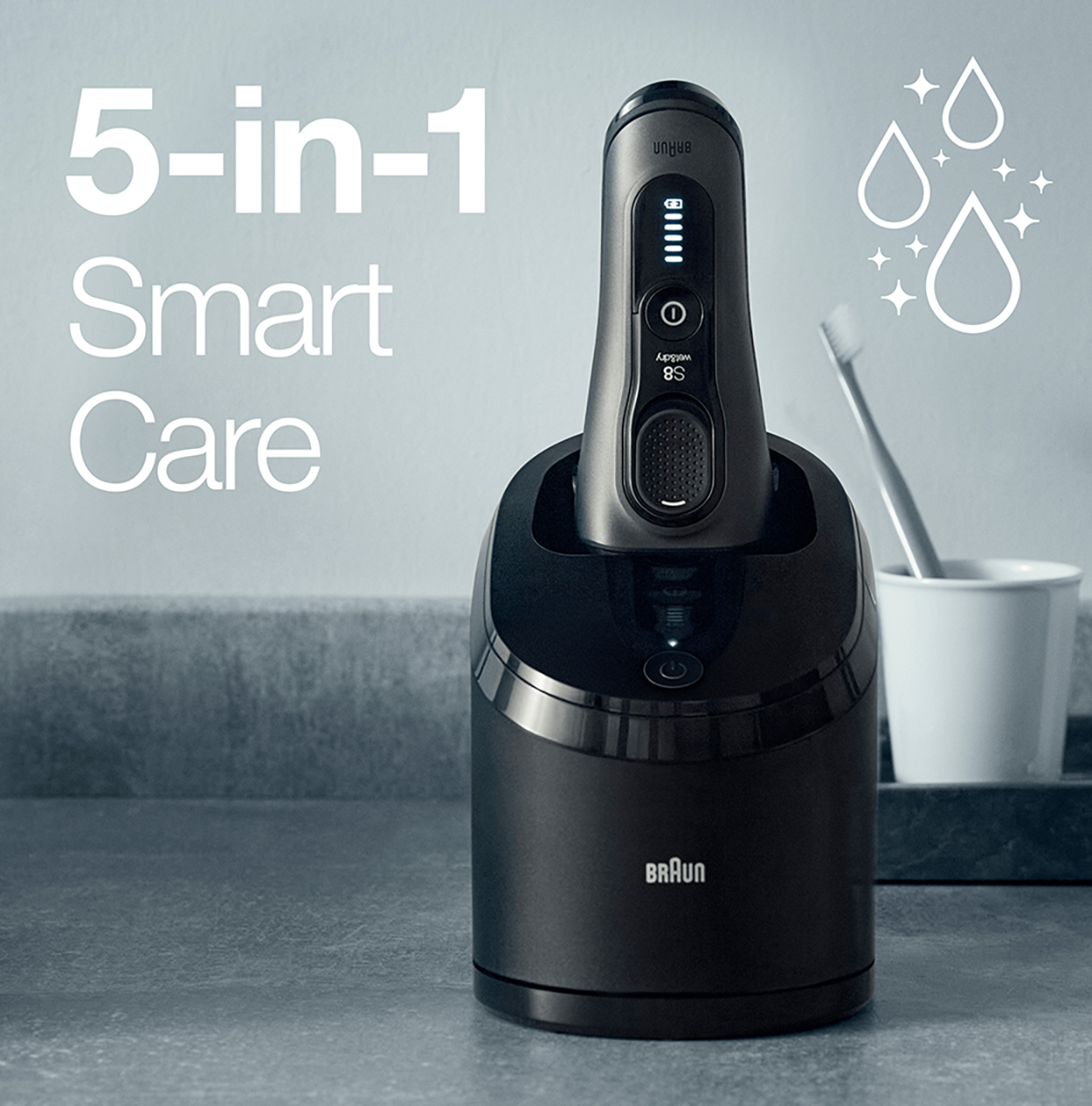 BRAUN Series 8 - 8460cc Schwarz System Barttrimmer