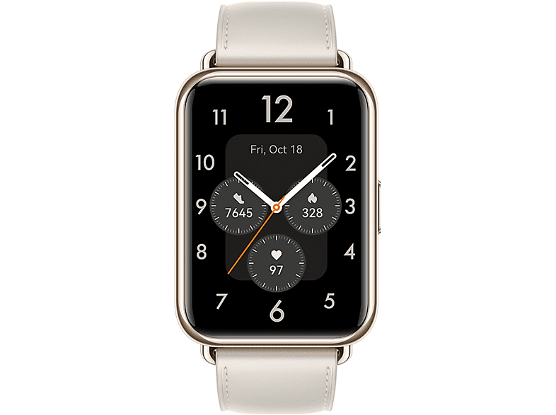 HUAWEI Watch Fit 2 Smartwatch Aluminium weiß 140-210 Silikonarmband, mm