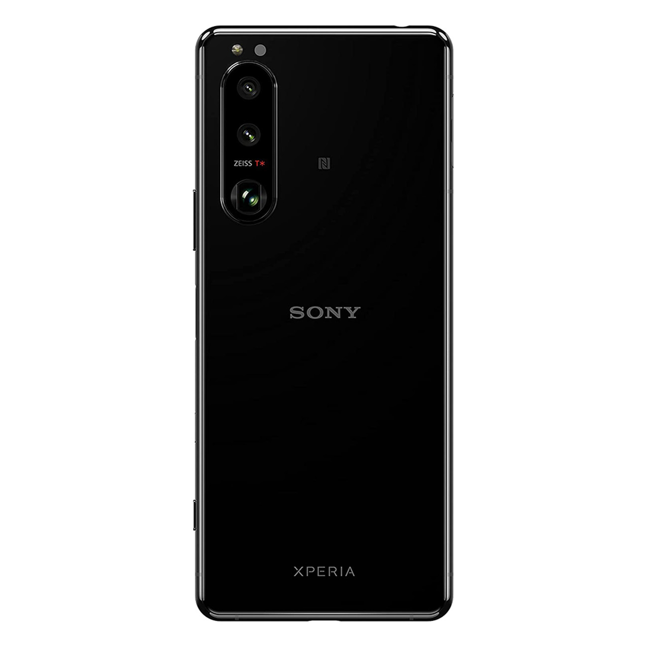 Tył czarnego telefonu Sony Xperia z trzema aparatami i logo Sony.