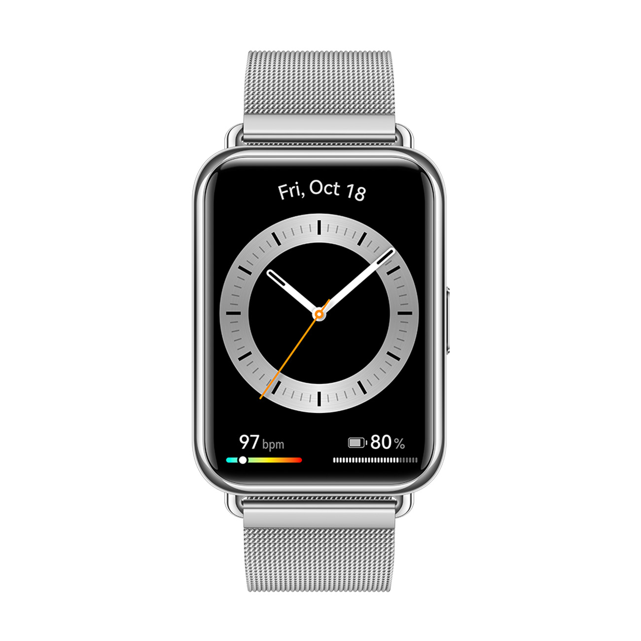 2 Silikonarmband, silber Smartwatch Edelstahl Watch fit HUAWEI 140-210 mm,