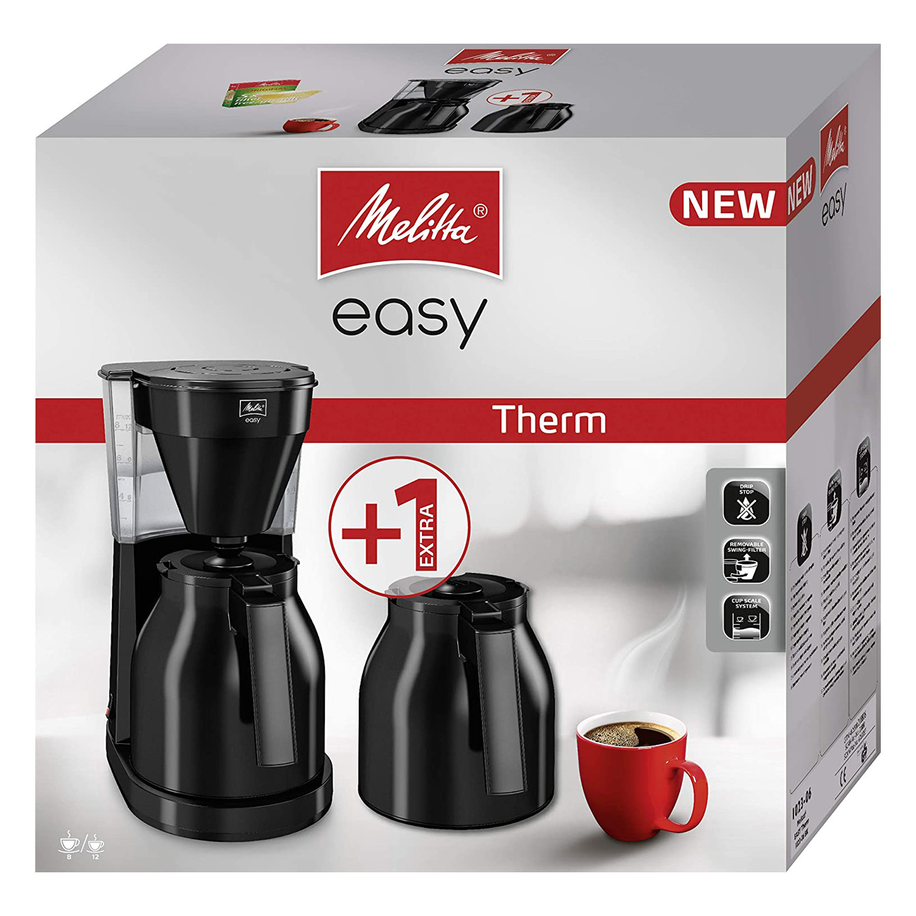 MELITTA Easy II Therm + Kaffeemaschine 2. Kanne schwarz