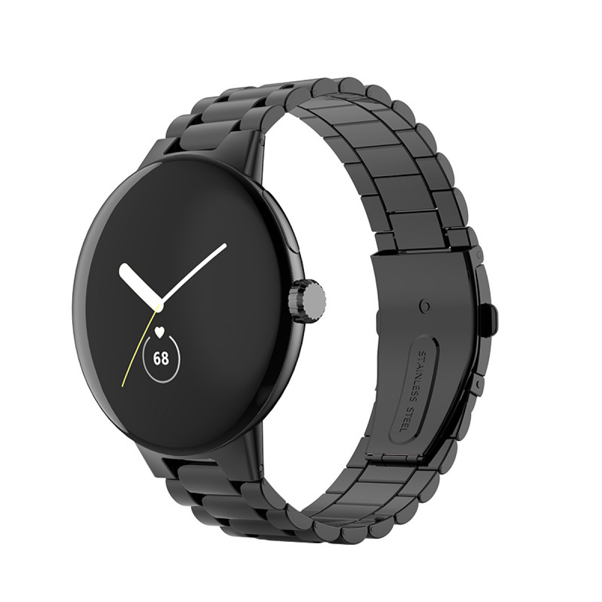 Uhrenarmband schwarz Ersatzarmband, INF Watch, aus Pixel Edelstahl, Google,