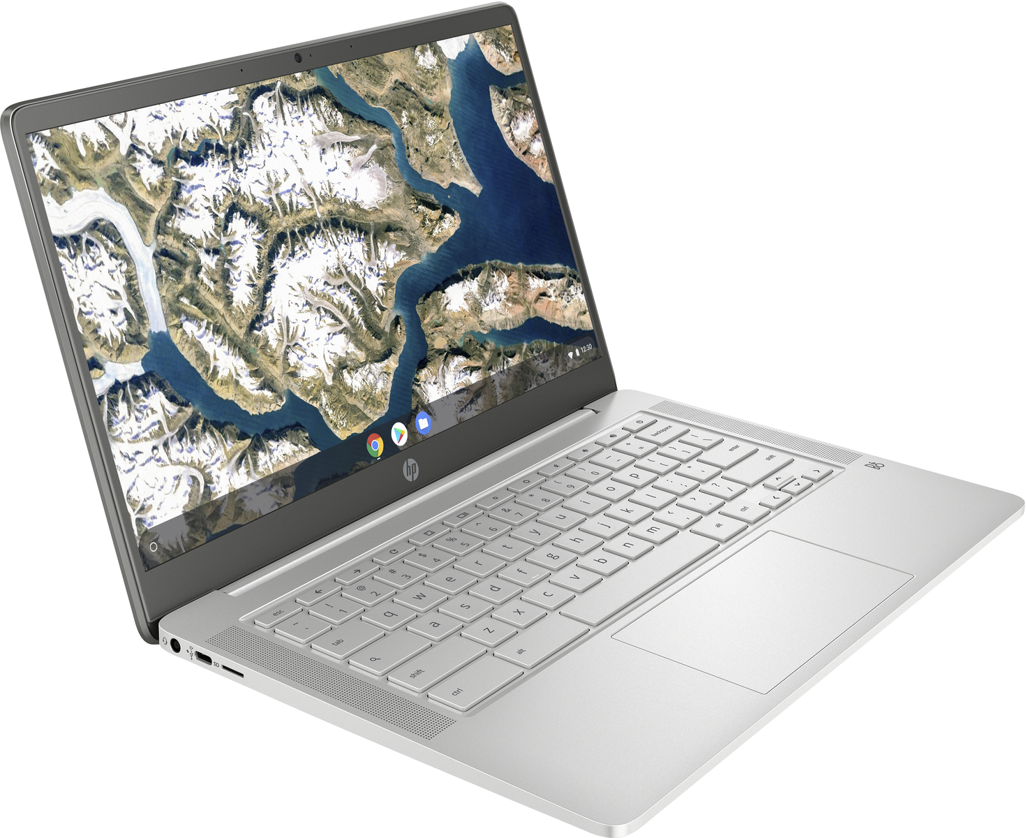 HP 14a-na1006ns, Notebook mit 14 Celeron® 64 4 GB Zoll GB Prozessor, Mehrfarbig RAM, Intel® eMMC, Display
