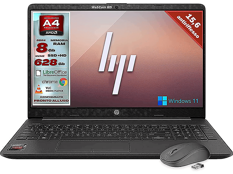 HP 255 G8, Notebook mit 15,6 Zoll Display Touchscreen, AMD Core™ i5 Prozessor, 8 GB RAM, 500 GB SSHD, Schwarz