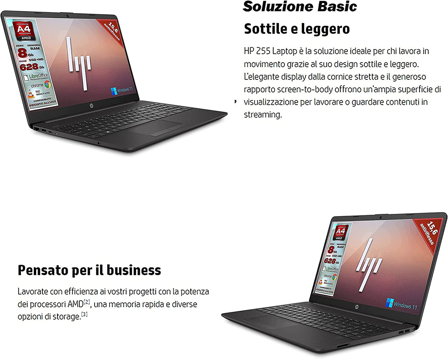 Notebook G8, GB RAM, i5 GB mit Zoll SSHD, 500 Prozessor, Touchscreen, 255 HP 8 Core™ 15,6 AMD Schwarz Display