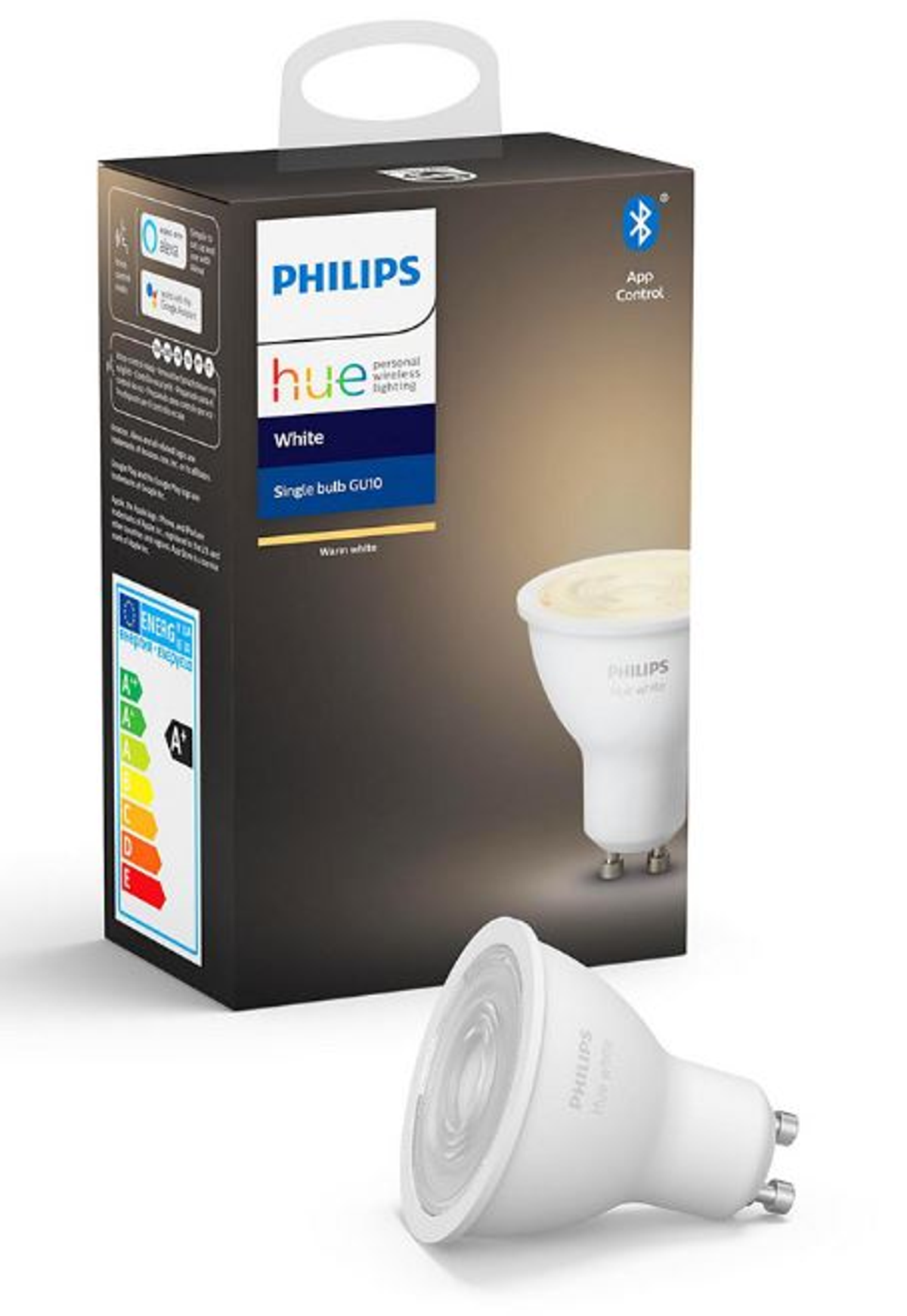 Luz blanca cálida - HUE WHITE DICROICA 5.5W GU10. VERSION BLUETOOTH & PHILIPS