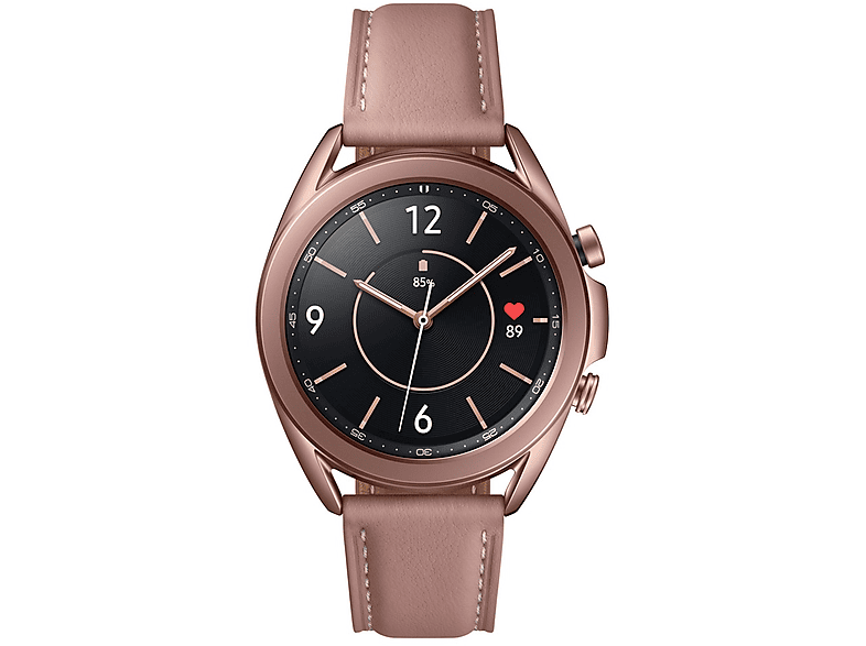 | SAMSUNG Armbanduhr Leder, SM-R850NZDAEUB S/M Armbanduhren (130-190 Größe mm), Smartwatches | bronze Edelstahl
