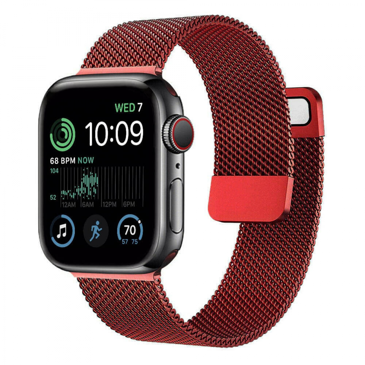 Smartband, CASEONLINE SE Apple, Watch Milanaise, 2022 44mm, Rot