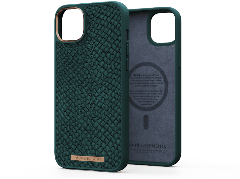 NJORD Salmon Leather, Backcover, Apple, 14 iPhone Plus, Grün