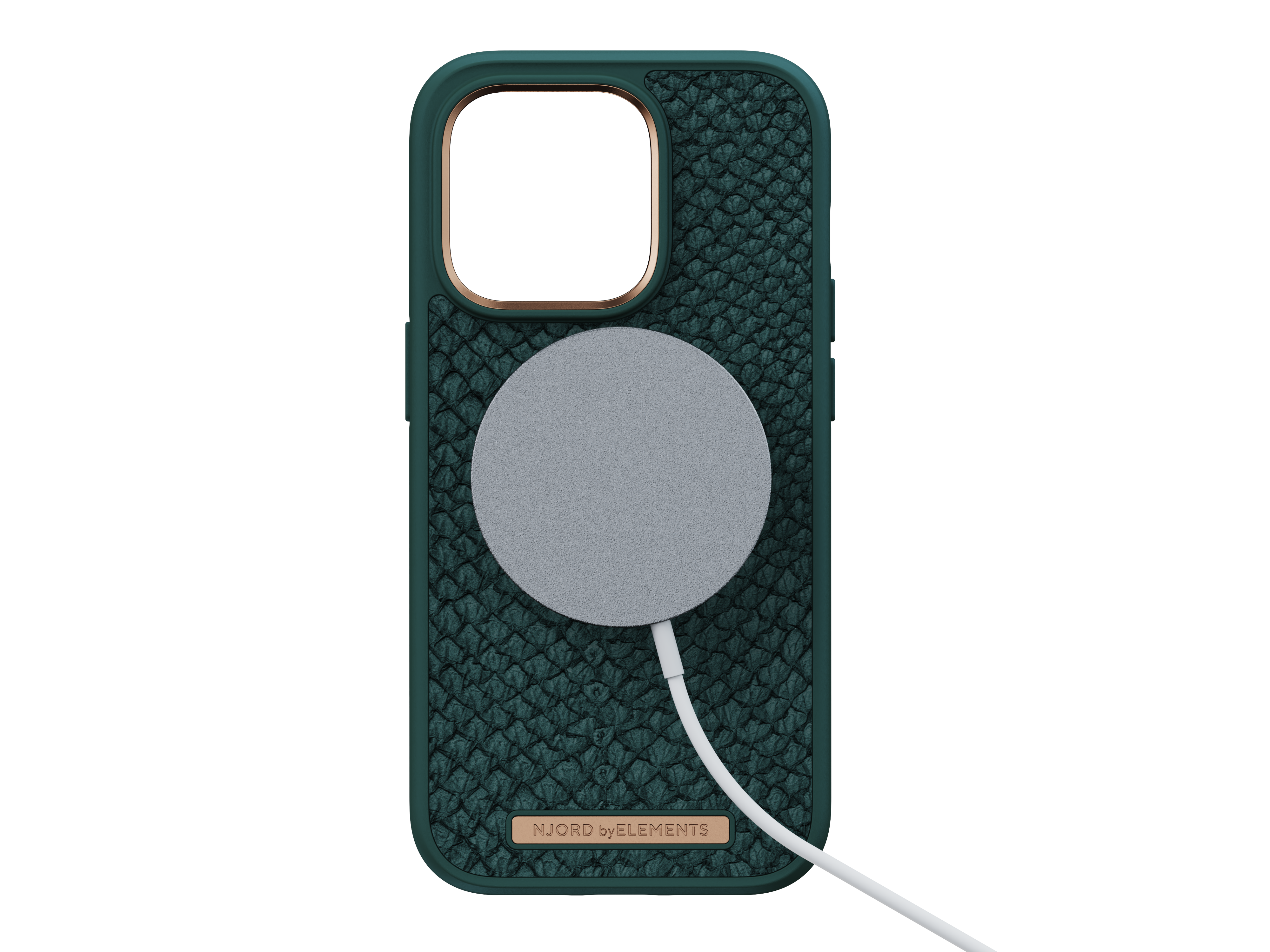 NJORD Salmon Apple, Pro, Leather, 14 Grün iPhone Backcover