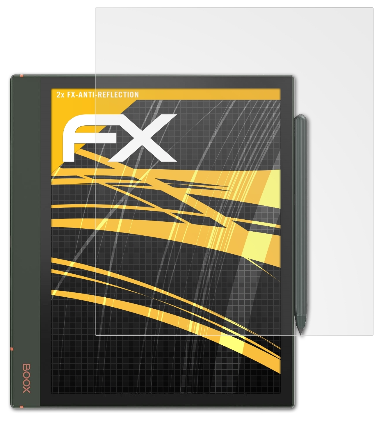 2x Displayschutz(für Air2 ATFOLIX FX-Antireflex BOOX Plus) Note
