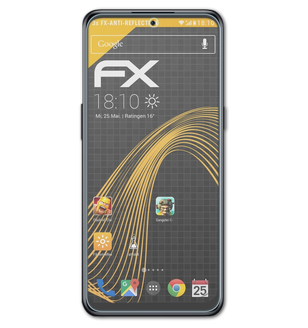 ATFOLIX 10T) 3x OnePlus Displayschutz(für FX-Antireflex