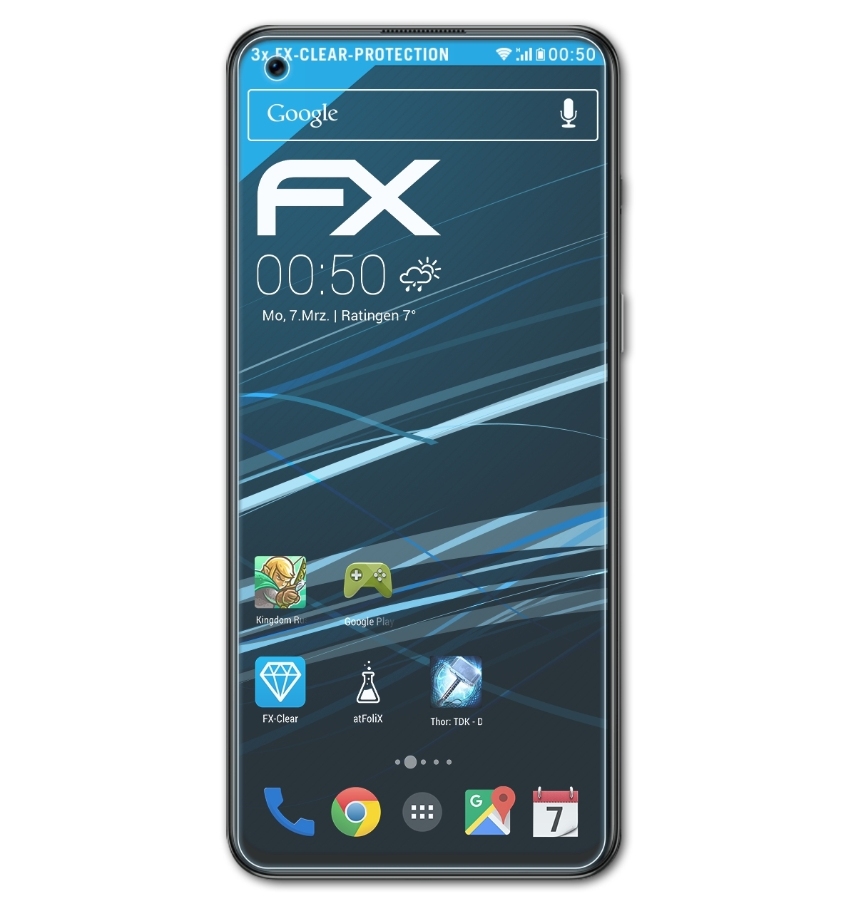3x Displayschutz(für ATFOLIX FX-Clear 5G) Nord OnePlus 2T