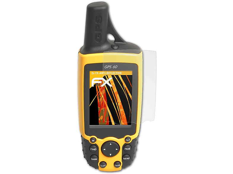 ATFOLIX 3x FX-Antireflex Displayschutz(für Garmin GPS 60)