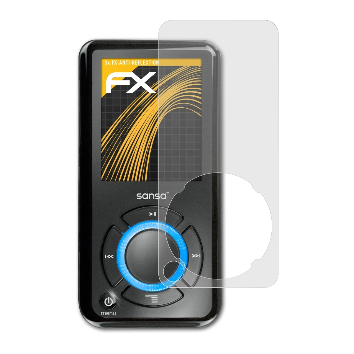 3x Sansa Sandisk Displayschutz(für e280) ATFOLIX FX-Antireflex