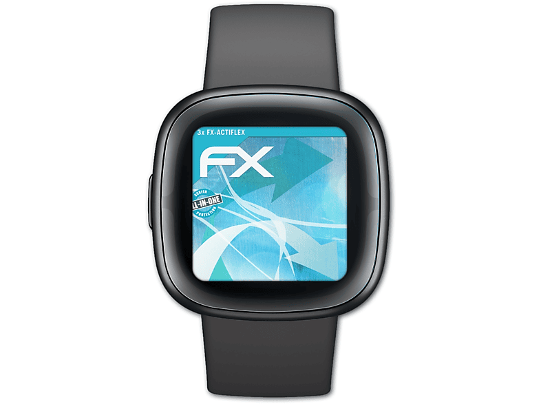 ATFOLIX 3x Sense Fitbit 2) Displayschutz(für FX-ActiFleX