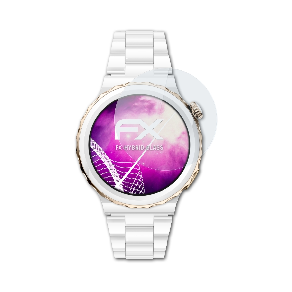 ATFOLIX FX-Hybrid-Glass 3 GT Huawei Watch Pro Ceramic Schutzglas(für (43mm))