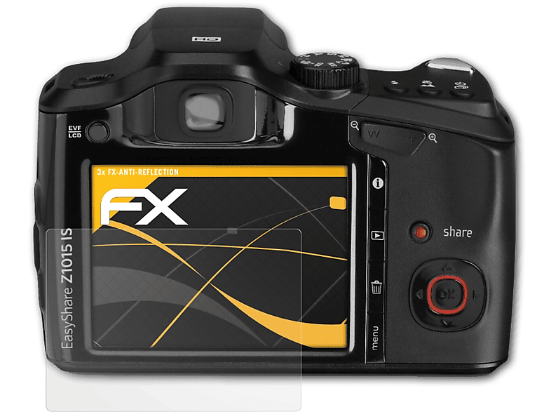 ATFOLIX 3x FX-Antireflex Displayschutz(für Kodak EasyShare Z1015 IS)