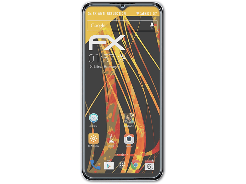 ATFOLIX 3x FX-Antireflex Displayschutz(für Oppo A57 (2022))