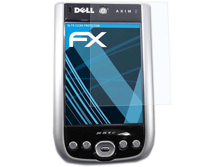 X51v) Axim ATFOLIX FX-Clear Dell 3x Displayschutz(für