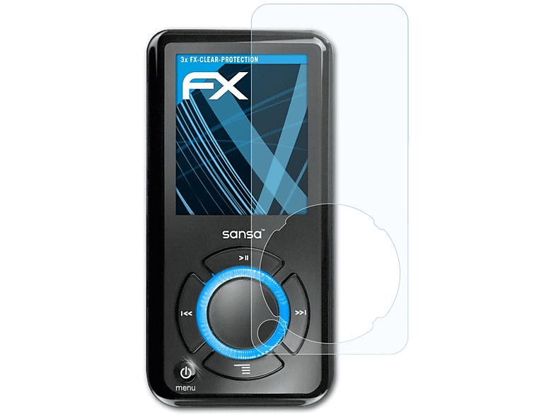 ATFOLIX 3x FX-Clear Displayschutz(für Sandisk e280) Sansa