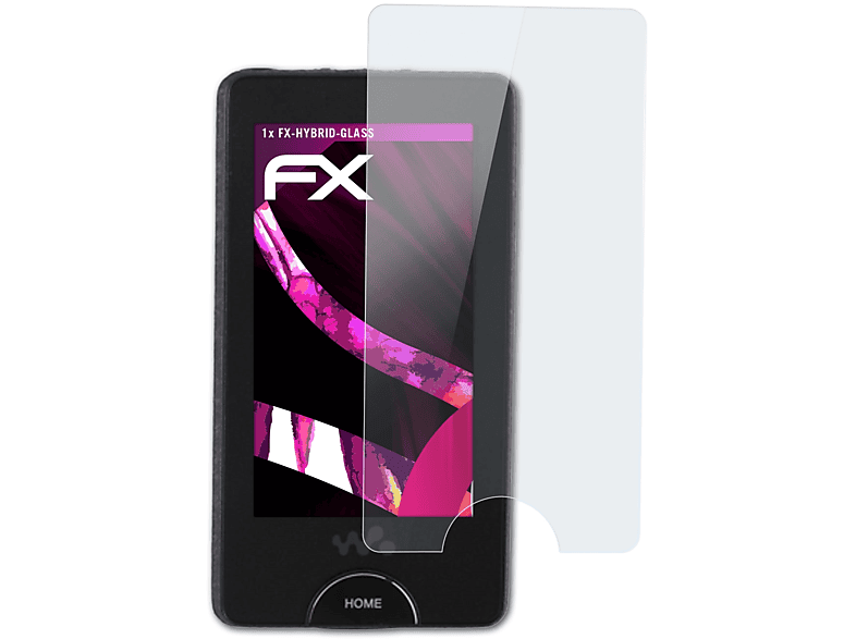 ATFOLIX FX-Hybrid-Glass Schutzglas(für Sony NWZ-X1050) Walkman