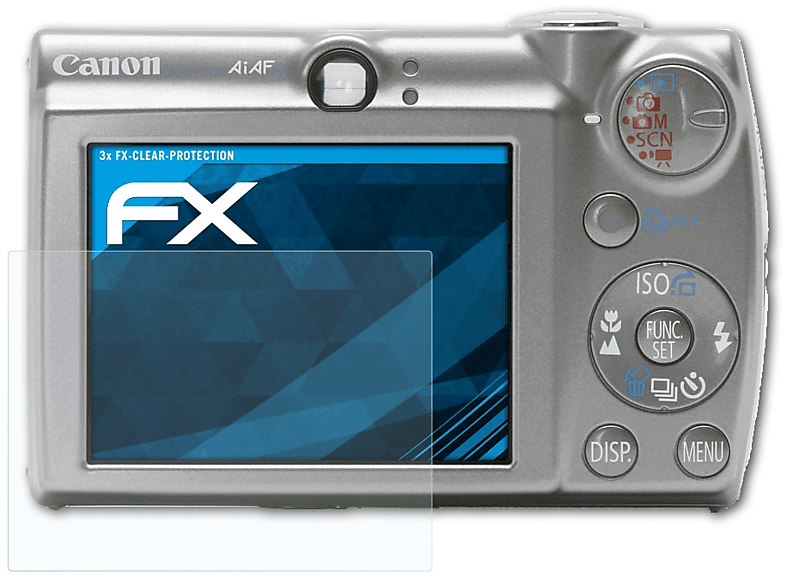 ATFOLIX 3x FX-Clear Displayschutz(für Canon Digital IXUS 850 IS)
