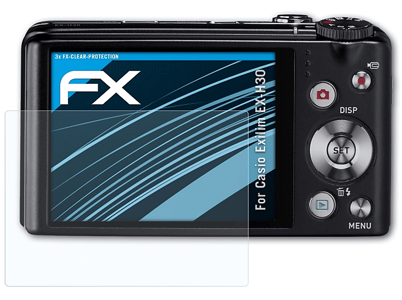ATFOLIX 3x FX-Clear Displayschutz(für Casio Exilim EX-H30)