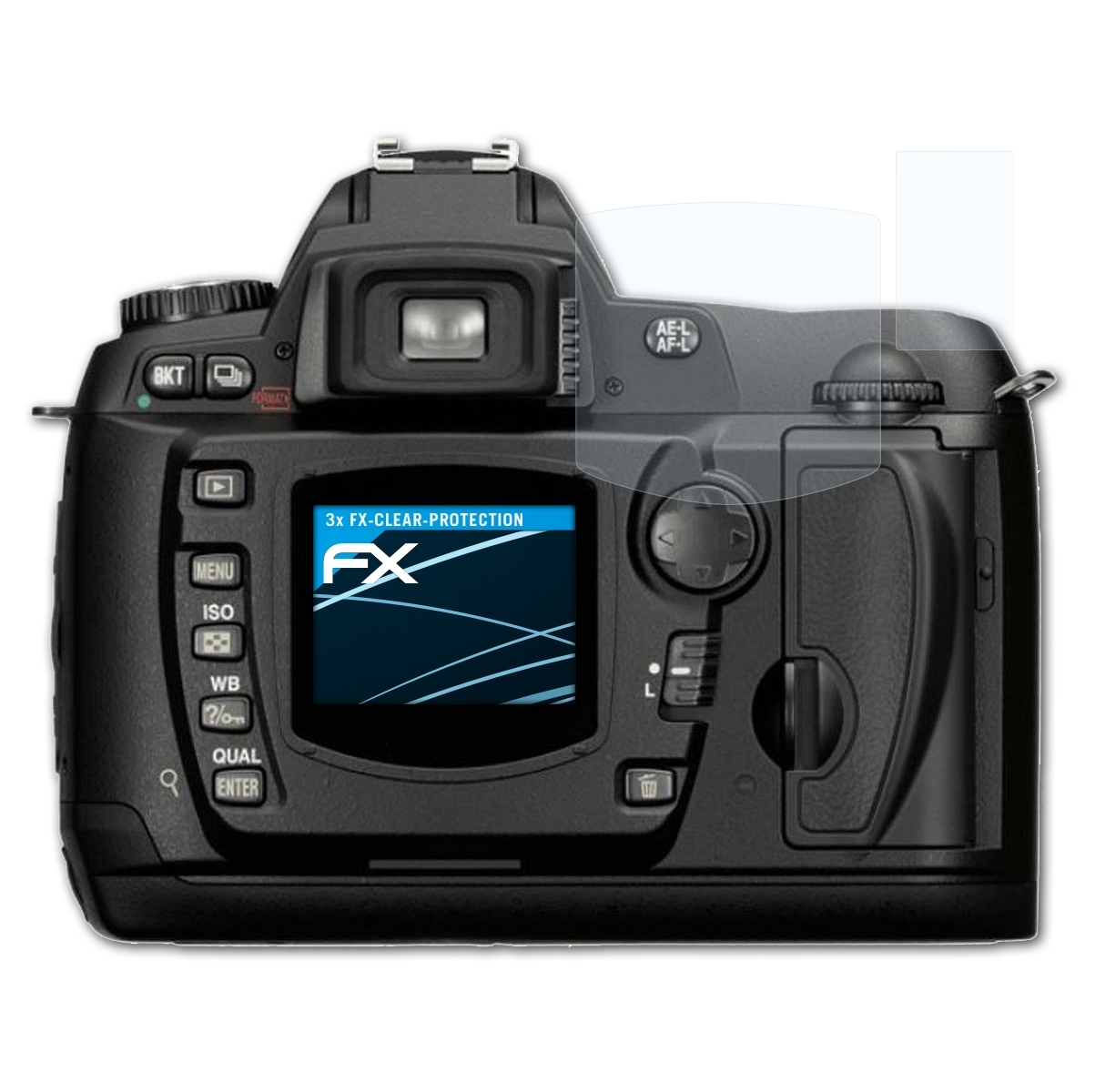 D70) ATFOLIX Displayschutz(für Nikon FX-Clear 3x