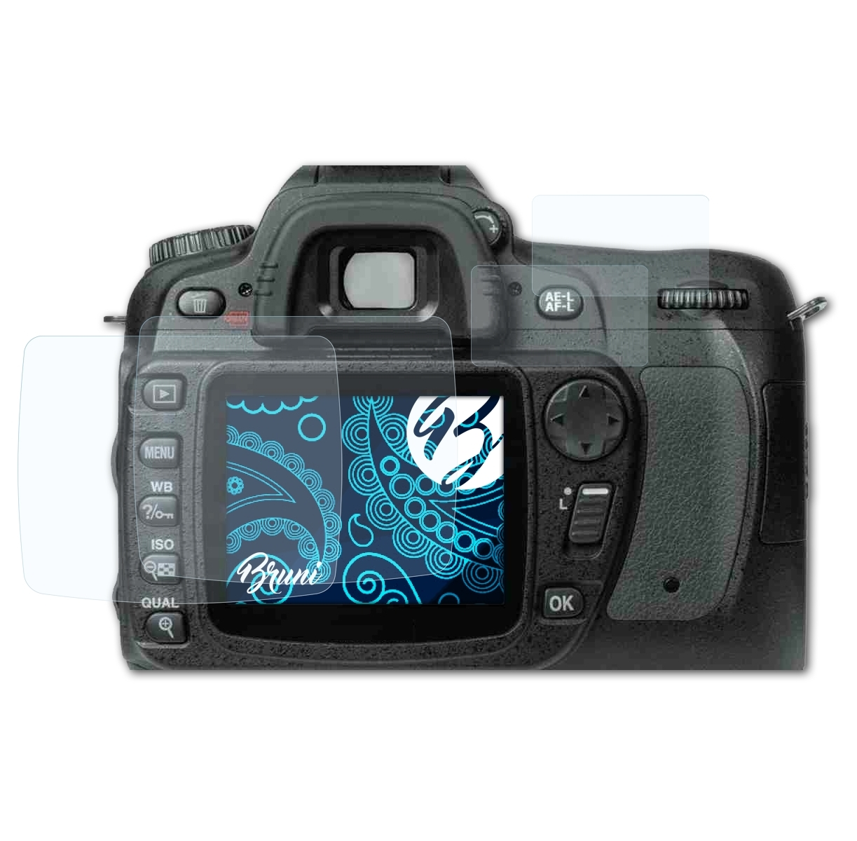 BRUNI 2x Nikon Basics-Clear DX) D80 Schutzfolie(für