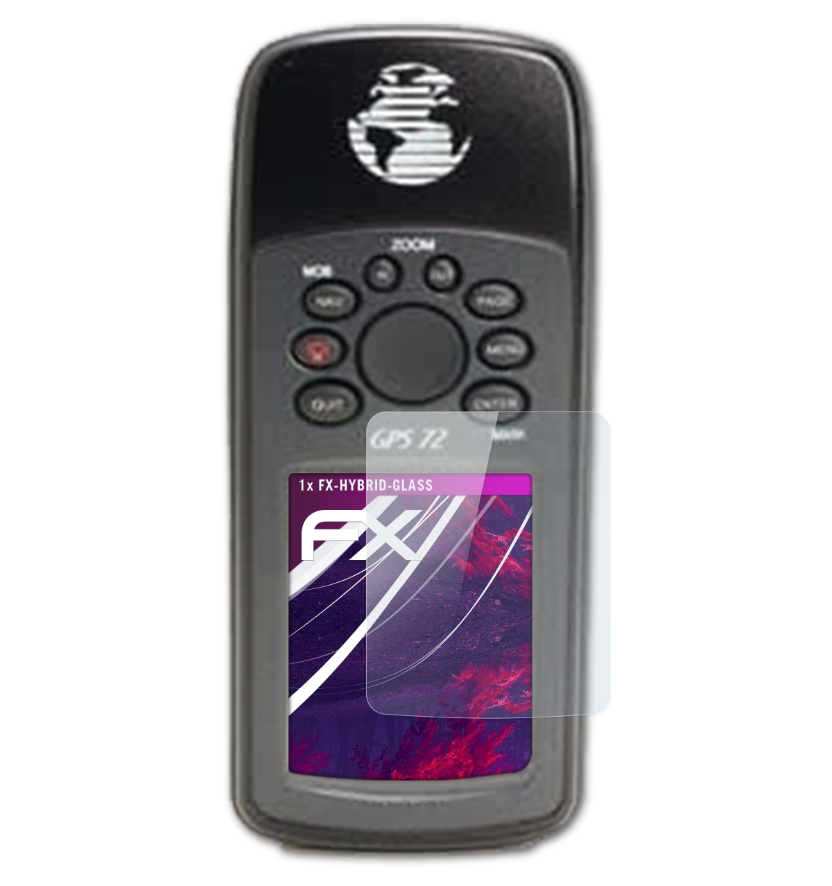 GPS ATFOLIX Schutzglas(für Garmin FX-Hybrid-Glass 72)