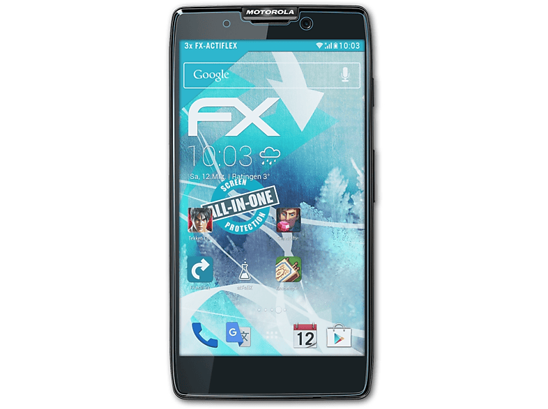 ATFOLIX 3x FX-ActiFleX Displayschutz(für Motorola HD) (Droid) Razr