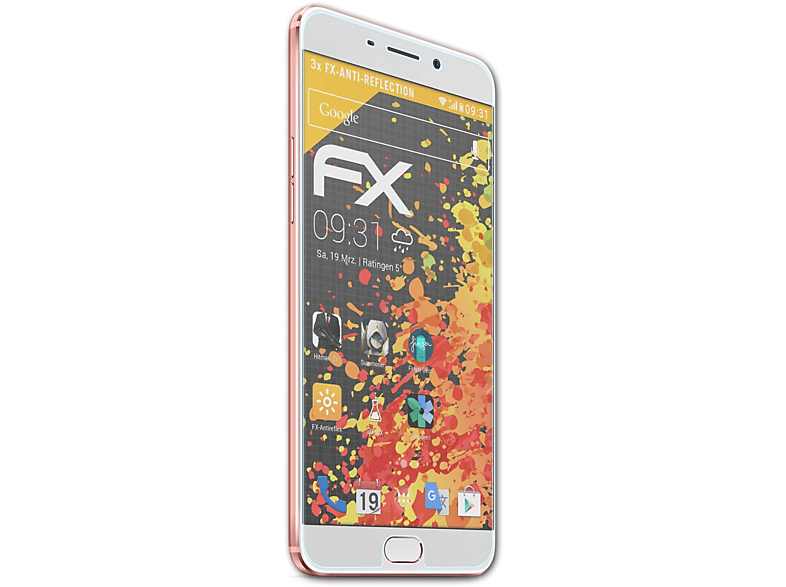 ATFOLIX 3x FX-Antireflex Displayschutz(für Plus) Oppo R9