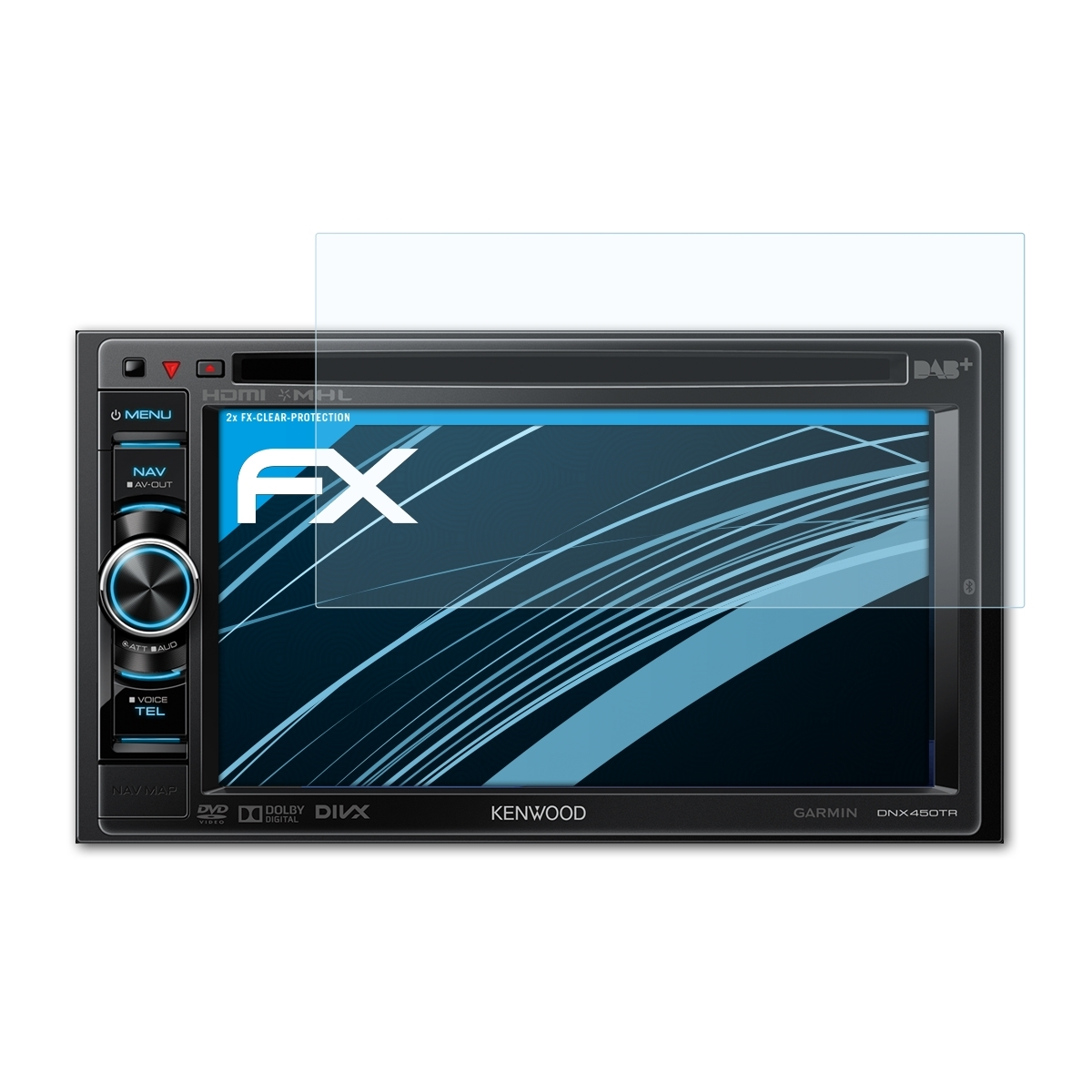 ATFOLIX 2x FX-Clear Displayschutz(für Kenwood DNX450TR)