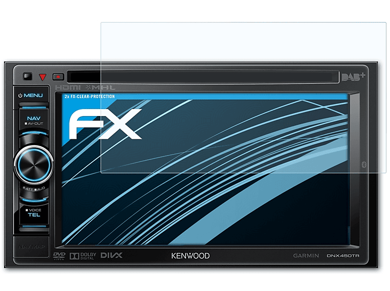 ATFOLIX 2x FX-Clear Kenwood Displayschutz(für DNX450TR)