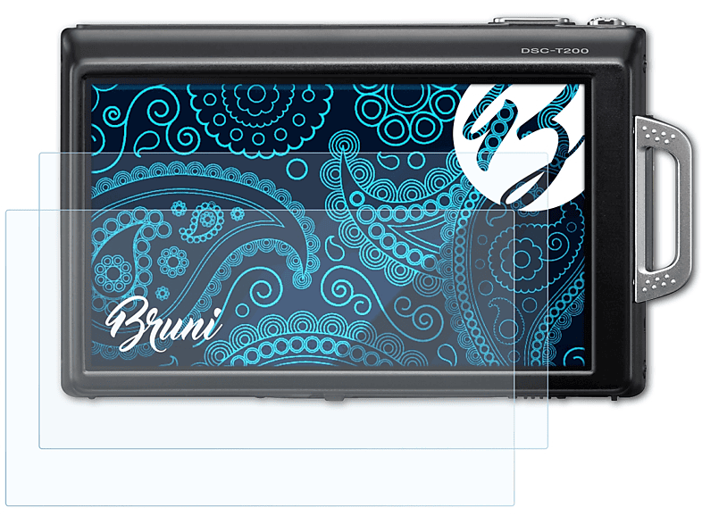 BRUNI 2x Basics-Clear DSC-T200) Schutzfolie(für Sony