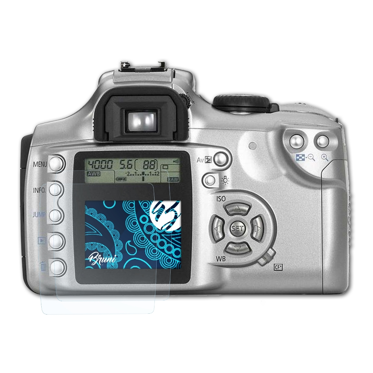 BRUNI 2x Basics-Clear Schutzfolie(für 300D) Canon EOS