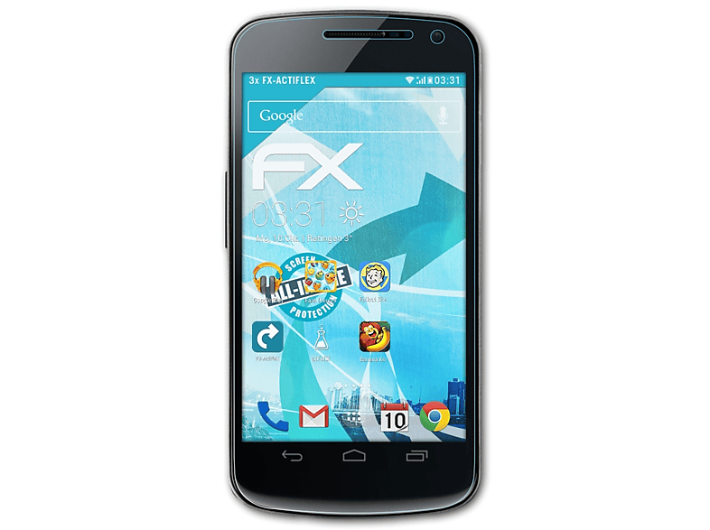 ATFOLIX 3x FX-ActiFleX Displayschutz(für Google Galaxy Nexus (Samsung))