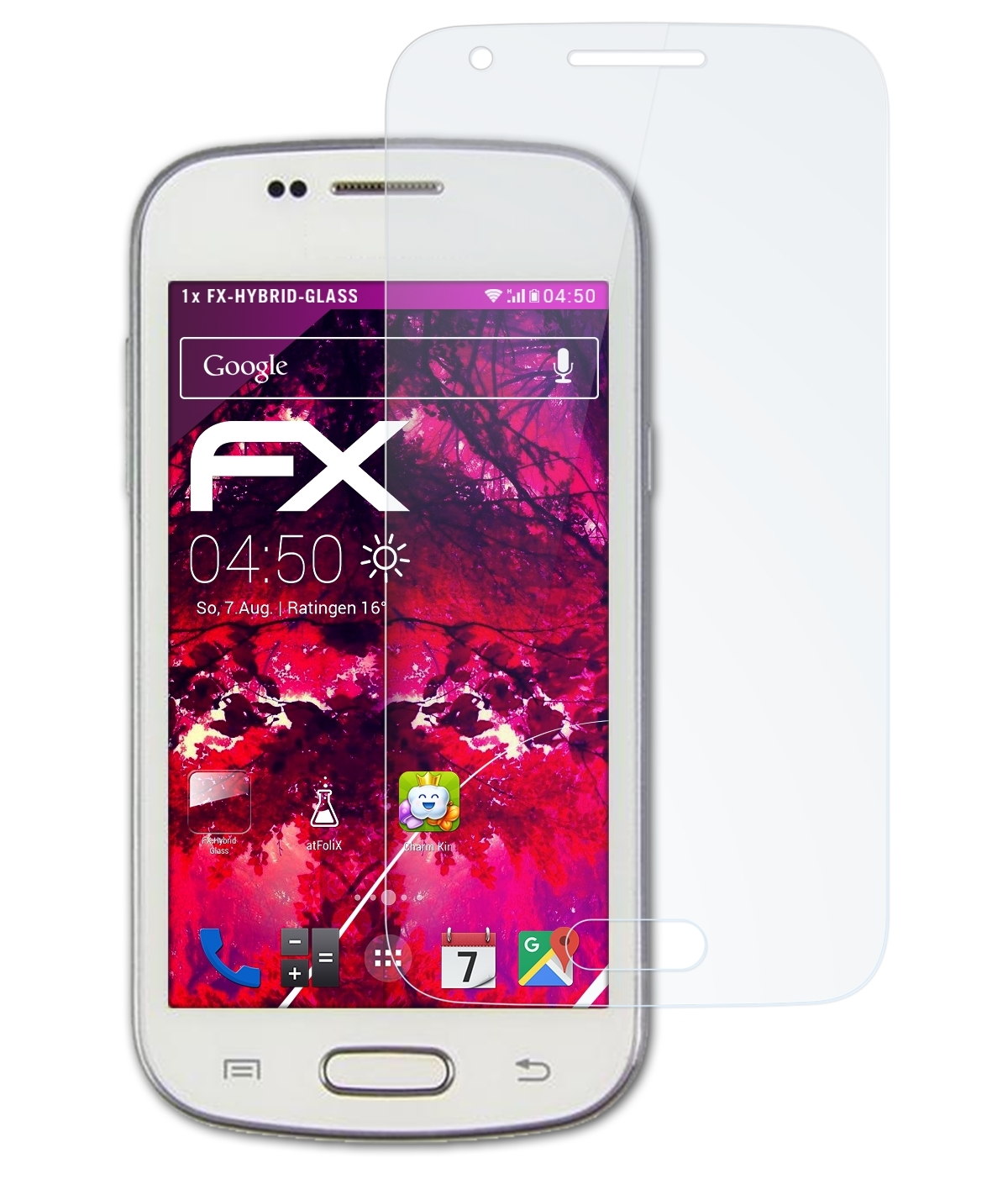 Samsung Trend Duos II Schutzglas(für (GT-S7572)) Galaxy FX-Hybrid-Glass ATFOLIX