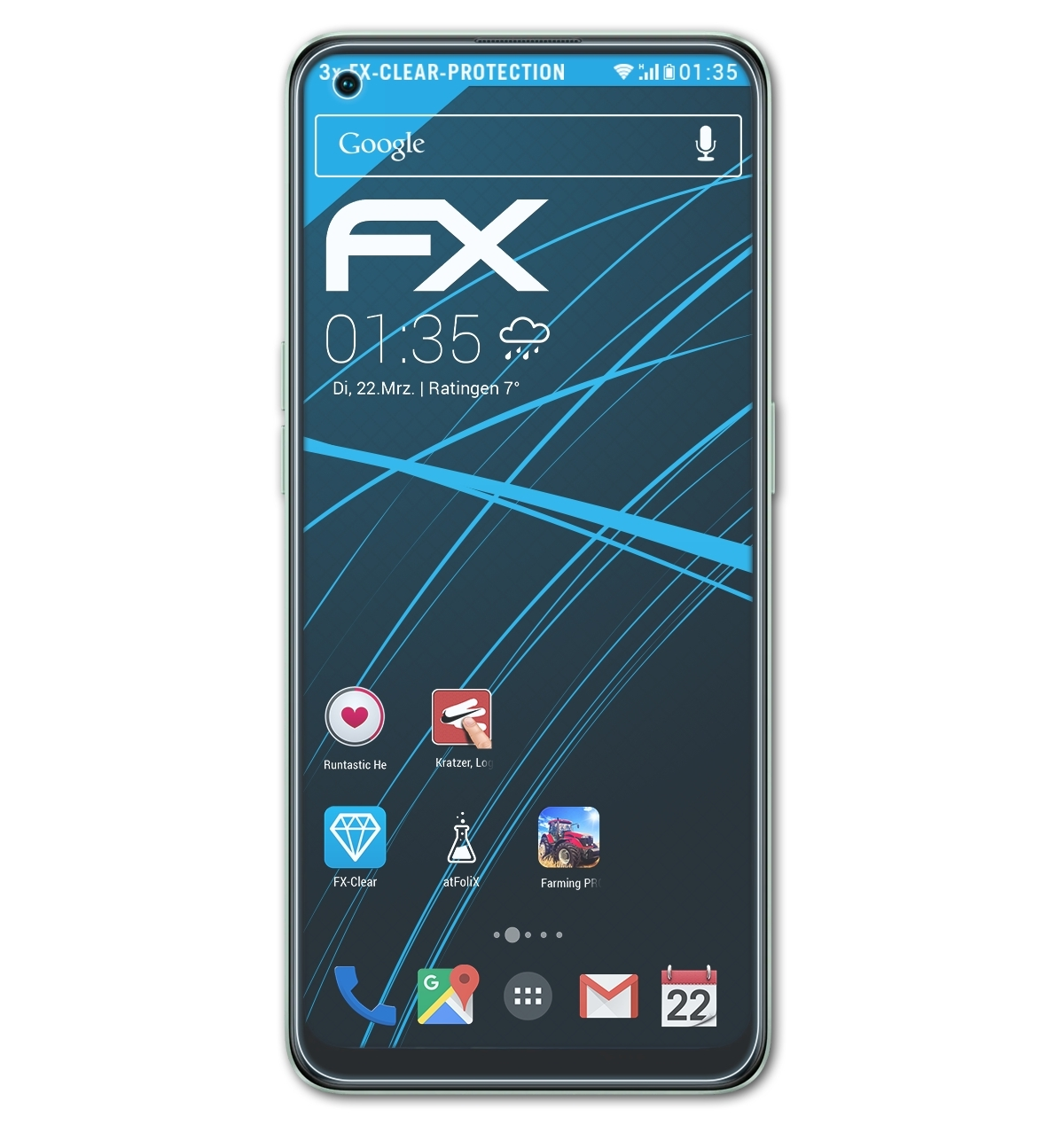 FX-Clear 3x ATFOLIX Displayschutz(für Reno8 Oppo Lite)