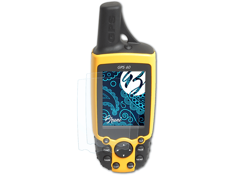BRUNI 2x Basics-Clear Schutzfolie(für Garmin GPS 60)