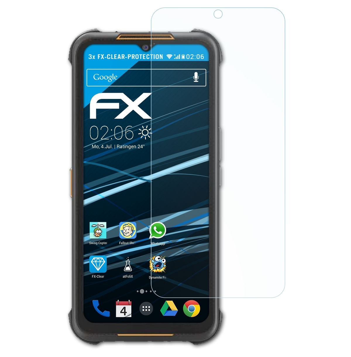 ATFOLIX 3x Displayschutz(für AGM FX-Clear H5)