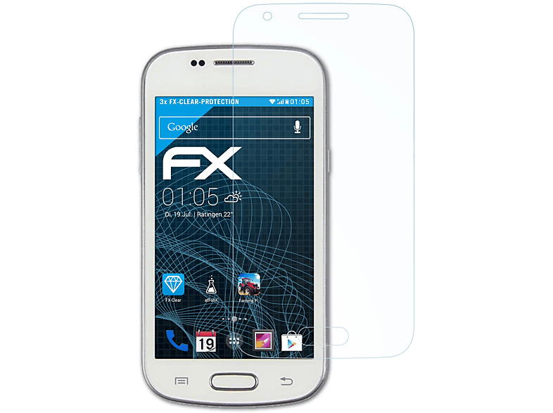 FX-Clear (GT-S7572)) Trend ATFOLIX Displayschutz(für II Duos Samsung 3x Galaxy