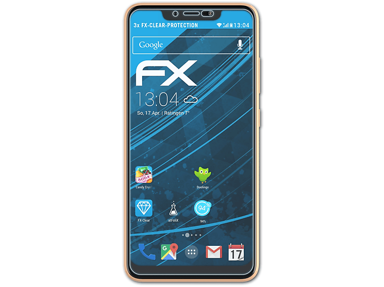 ATFOLIX 3x FX-Clear Displayschutz(für Hisense Infinity H12 Lite)